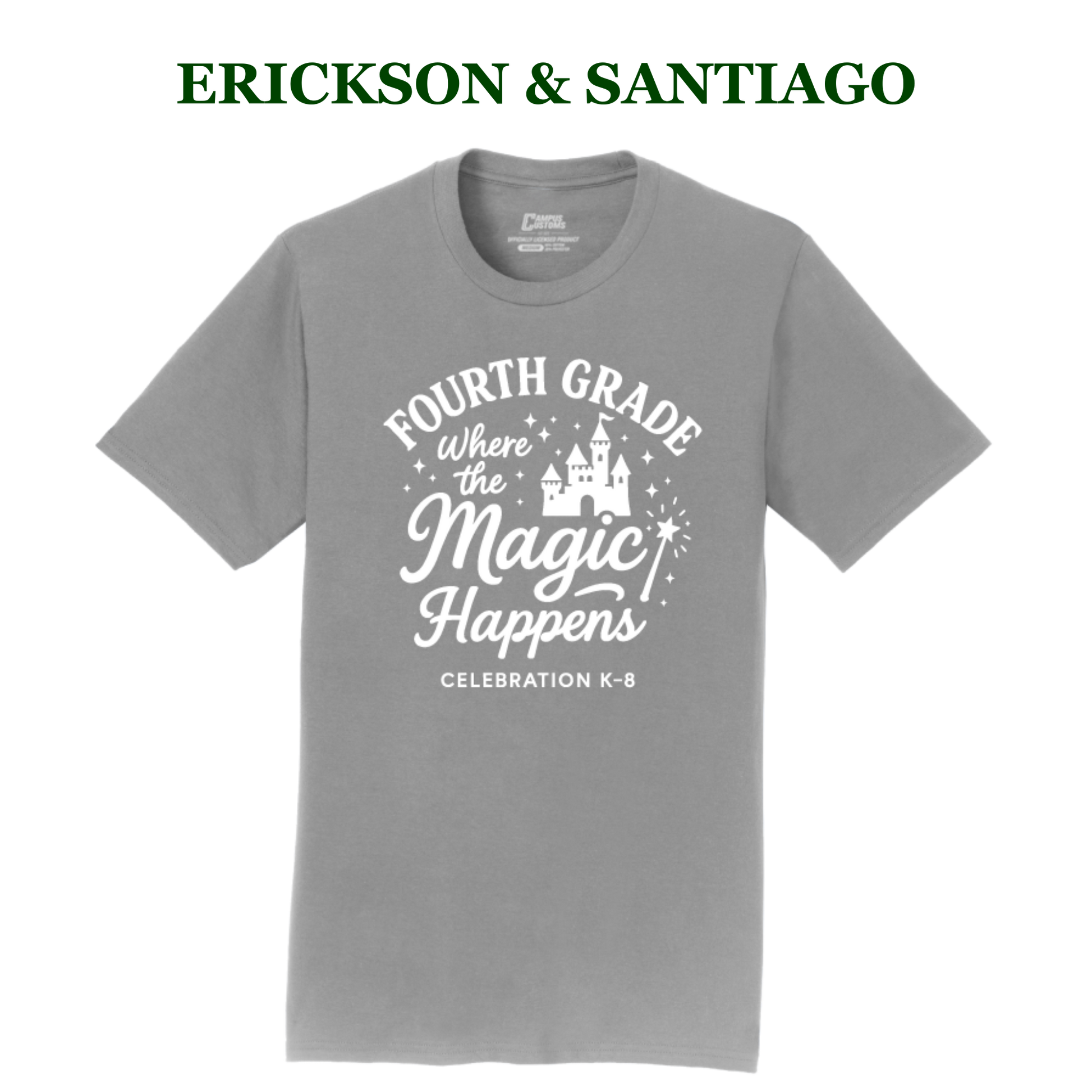 Celebration K-8 Adult 4th Grade T-Shirt - Erickson & Santiago 
