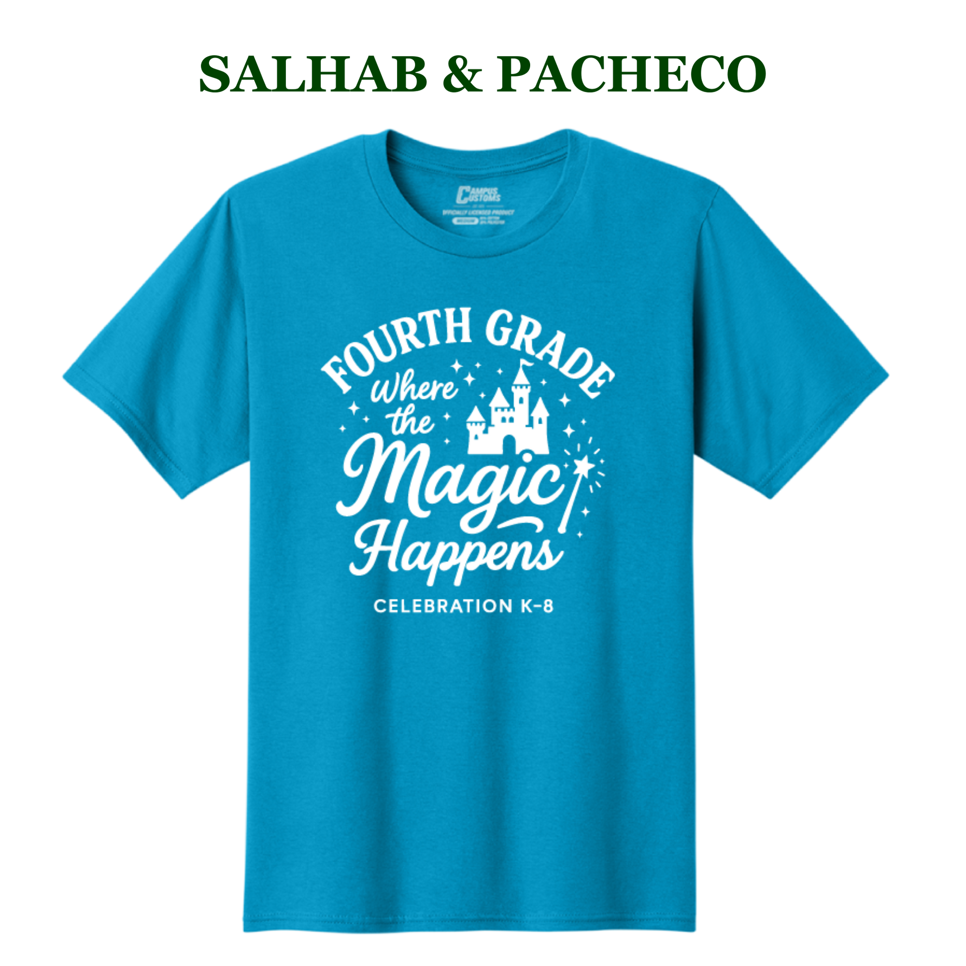 Celebration K-8 Adult 4th Grade T-Shirt - Salhab & Pacheco 